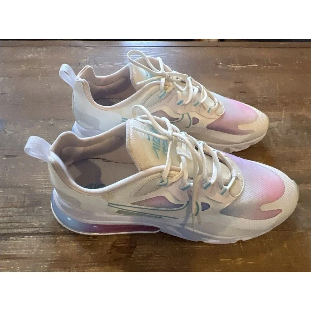 Nike Air Max 270 React Shoes Womens Size 12 White Running Sneakers CK6929-100